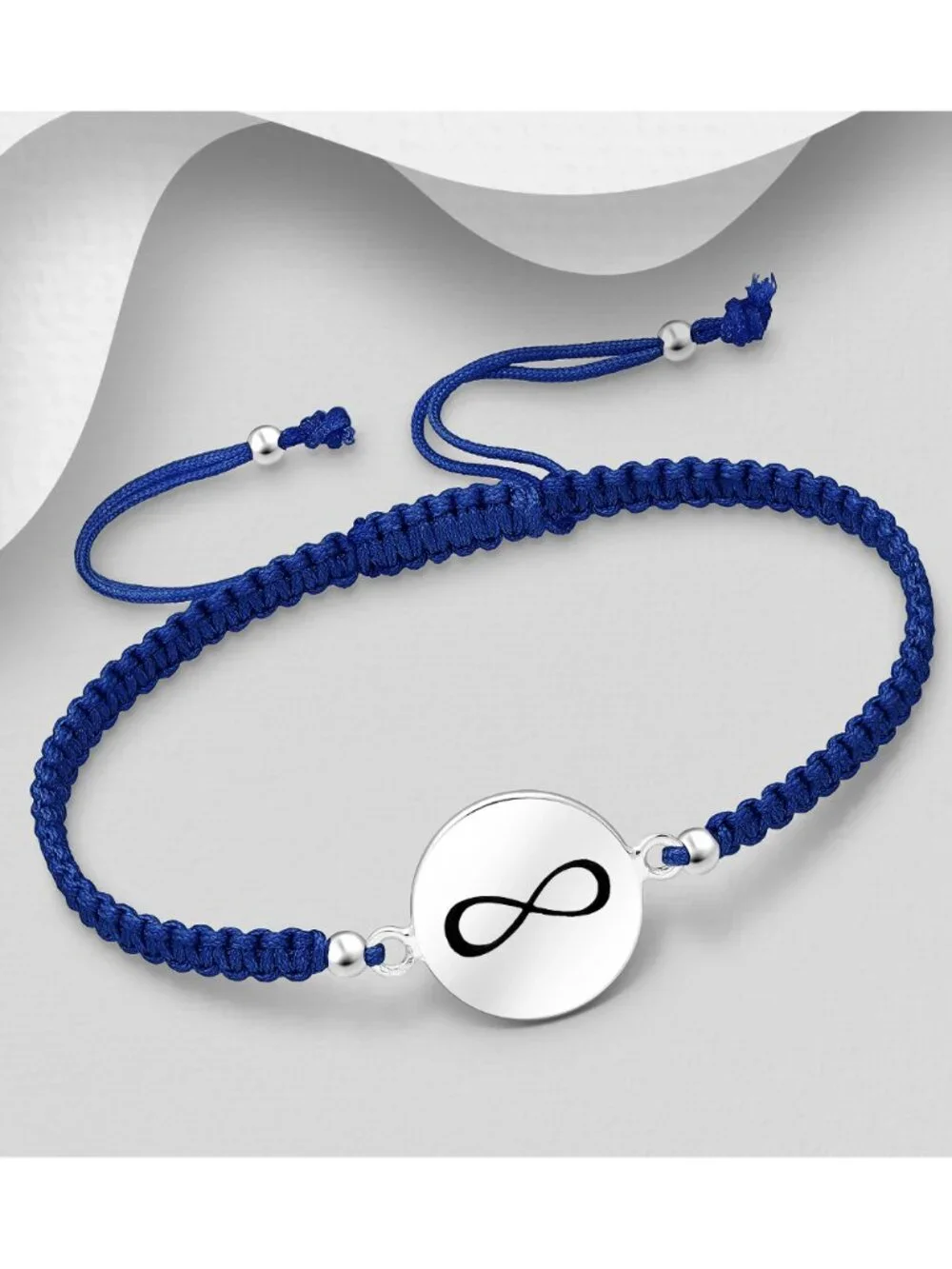 925 Sterling Silver Infinity with Adjustable Thread Bracelet